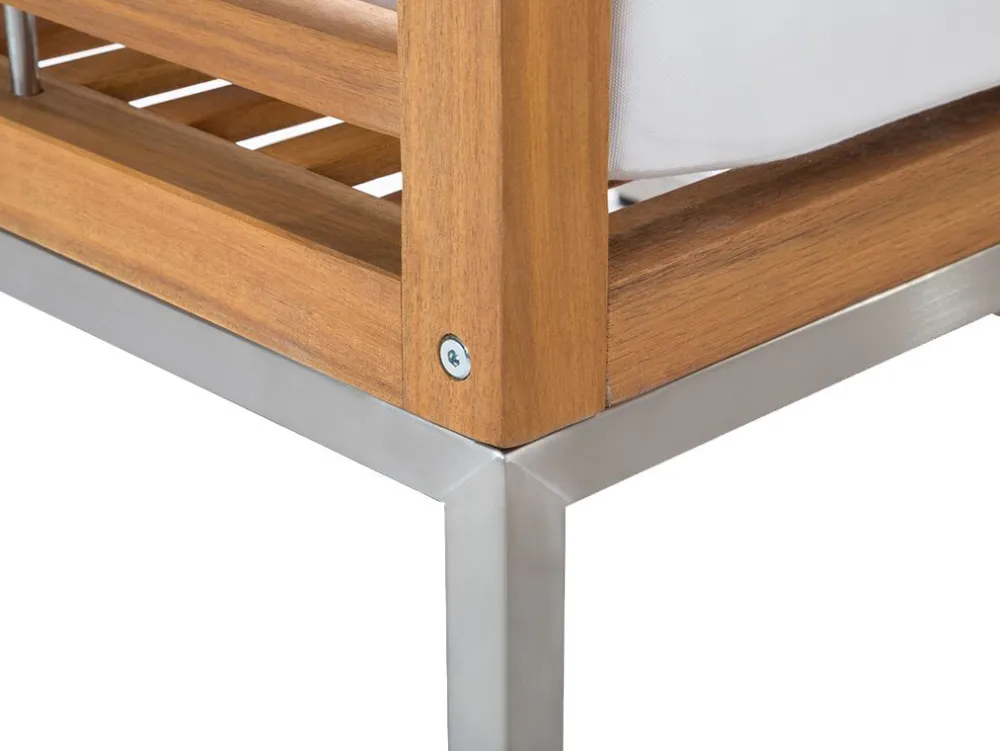 Ulkokalusteet<Beliani 4-Istuttava Ulkosohvaryhma Akasiapuu Valkoinen Bermuda