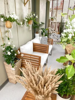 Ulkokalusteet<Beliani 4-Istuttava Ulkosohvaryhma Akasiapuu Valkoinen Bermuda