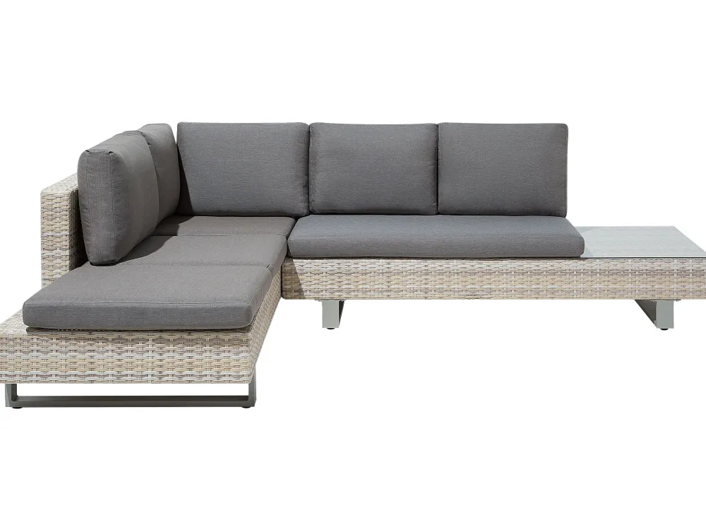 Ulkokalusteet<Beliani 5-Istuttava Ulkosohvaryhma Polyrottinki Harmaa Lanciano