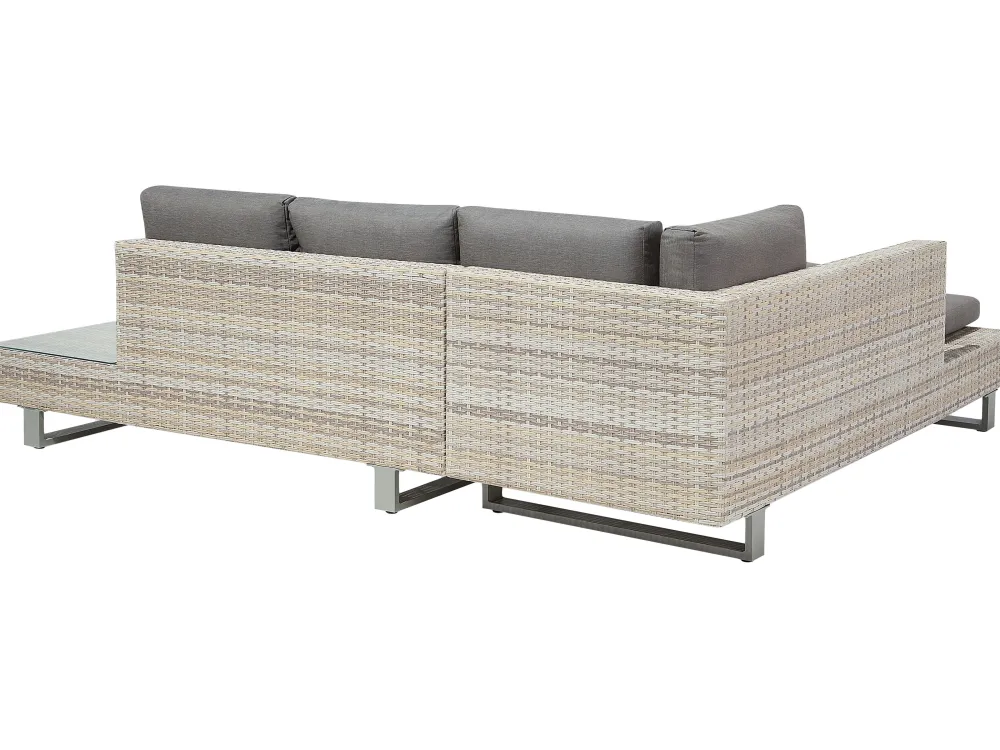 Ulkokalusteet<Beliani 5-Istuttava Ulkosohvaryhma Polyrottinki Harmaa Lanciano