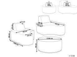 Ulkokalusteet<Beliani 2-Istuttava Ulkosohvaryhma Kangas Vaaleanharmaa Fabro