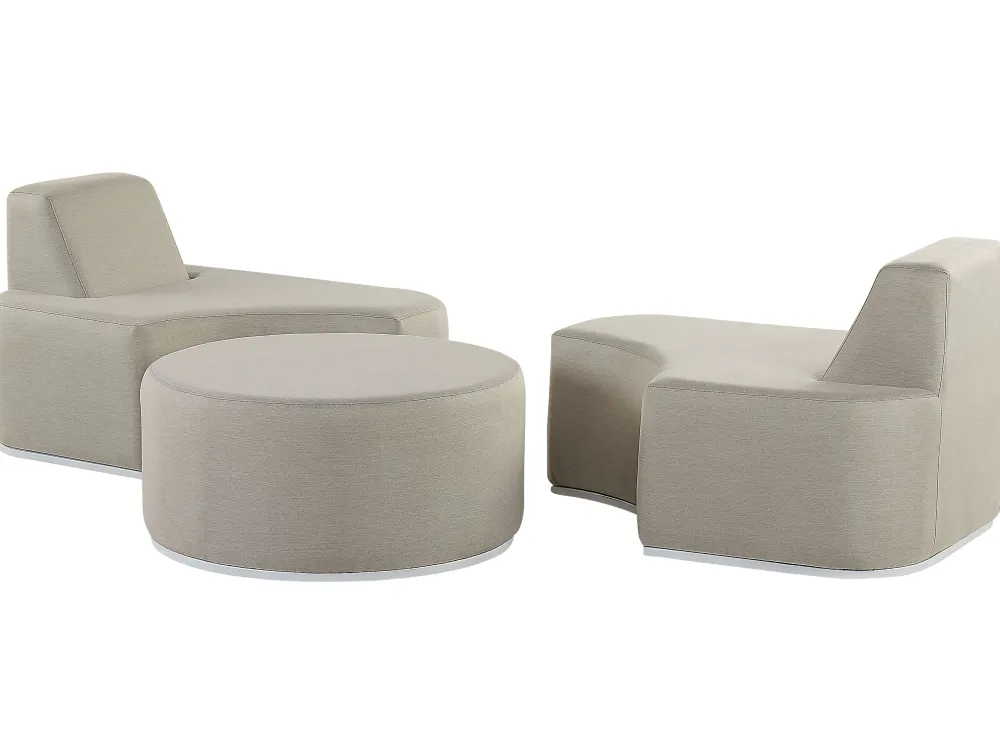 Ulkokalusteet<Beliani 2-Istuttava Ulkosohvaryhma Kangas Vaaleanharmaa Fabro