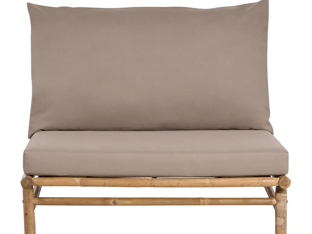 Ulkokalusteet<Beliani 2-Istuttava Ulkosohvaryhma Bambu Vaalea Puu/Ruskeanharmaa Todi