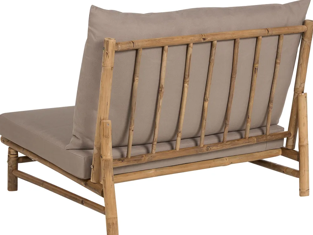 Ulkokalusteet<Beliani 2-Istuttava Ulkosohvaryhma Bambu Vaalea Puu/Ruskeanharmaa Todi