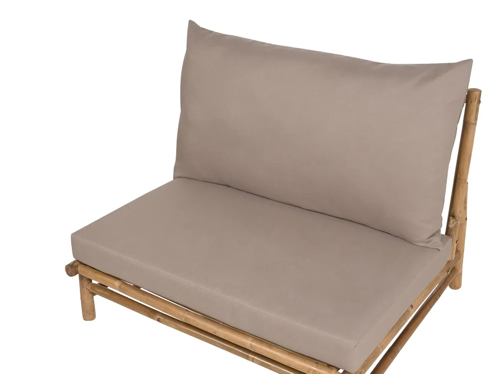 Ulkokalusteet<Beliani 2-Istuttava Ulkosohvaryhma Bambu Vaalea Puu/Ruskeanharmaa Todi