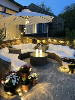 Sale Beliani 9-Istuttava Ulkosohvaryhma Polyrottinki Ruskea Severo