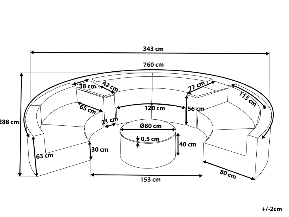 Sale Beliani 9-Istuttava Ulkosohvaryhma Polyrottinki Ruskea Severo