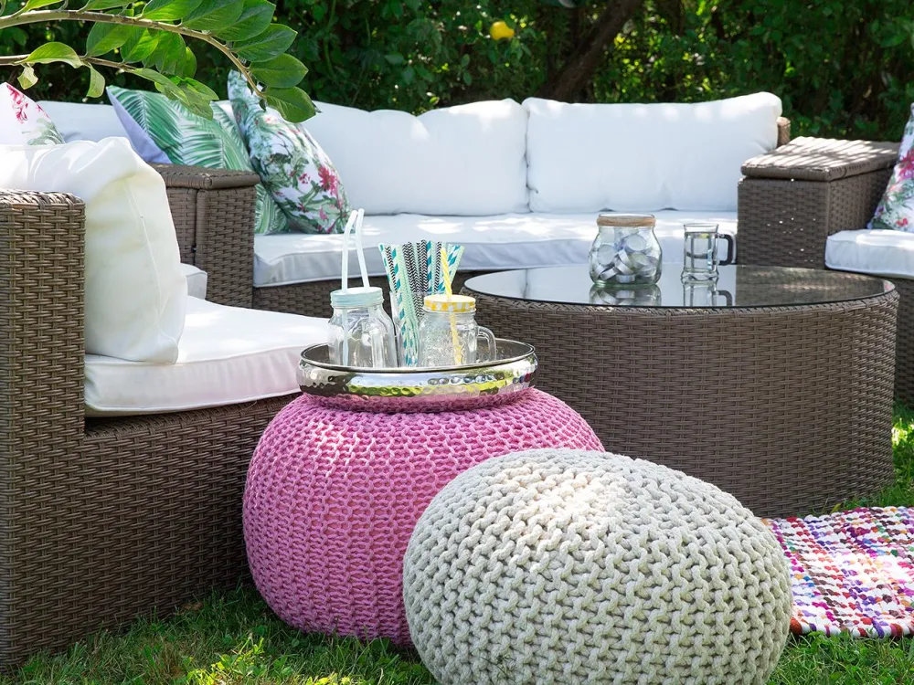 Sale Beliani 9-Istuttava Ulkosohvaryhma Polyrottinki Ruskea Severo