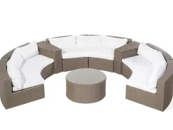 Sale Beliani 9-Istuttava Ulkosohvaryhma Polyrottinki Ruskea Severo