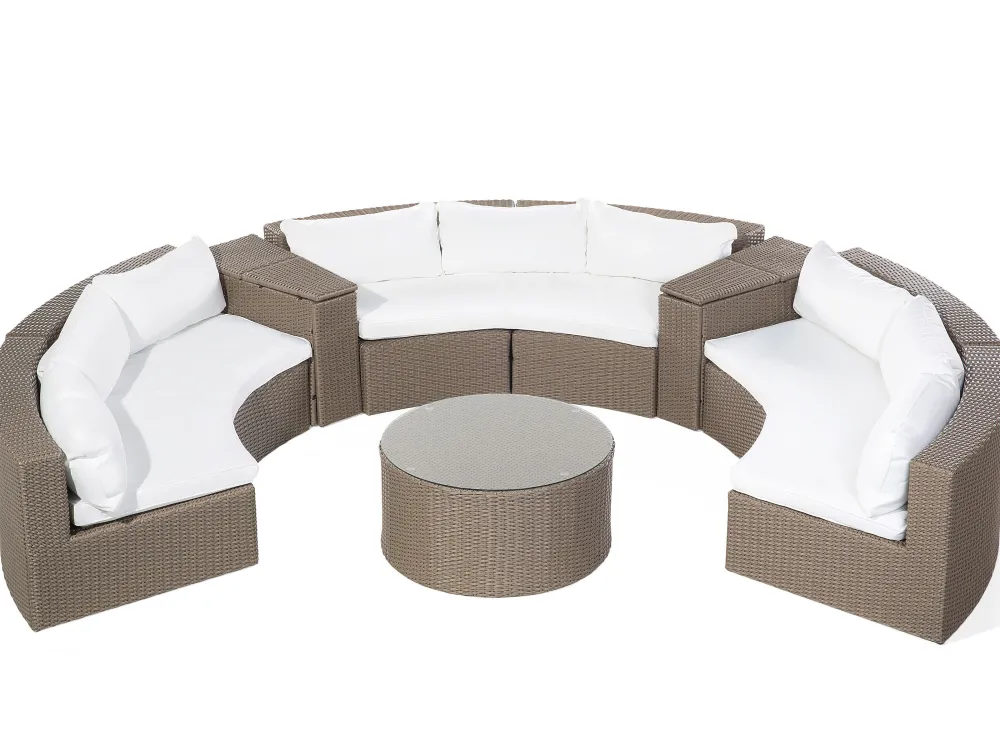 Sale Beliani 9-Istuttava Ulkosohvaryhma Polyrottinki Ruskea Severo