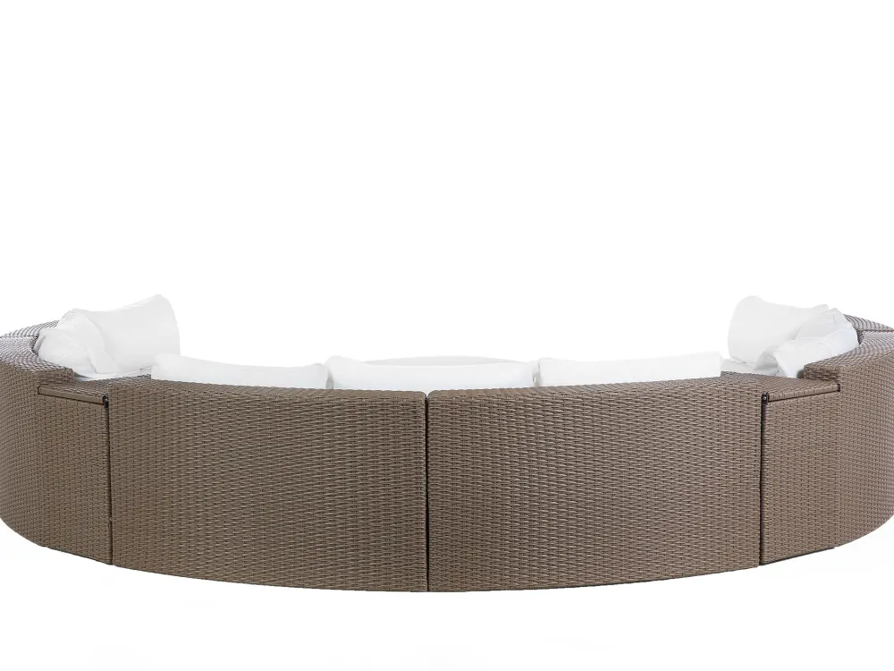 Sale Beliani 9-Istuttava Ulkosohvaryhma Polyrottinki Ruskea Severo