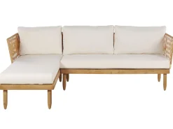 New Beliani 4-Istuttava Ulkosohvaryhma Akasiapuu Oikeak. Valkoinen Cremona