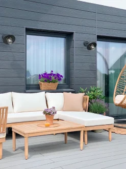 New Beliani 4-Istuttava Ulkosohvaryhma Akasiapuu Oikeak. Valkoinen Cremona