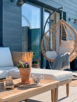 New Beliani 4-Istuttava Ulkosohvaryhma Akasiapuu Oikeak. Valkoinen Cremona