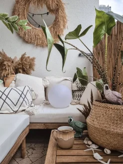 New Beliani 4-Istuttava Ulkosohvaryhma Akasiapuu Oikeak. Valkoinen Cremona