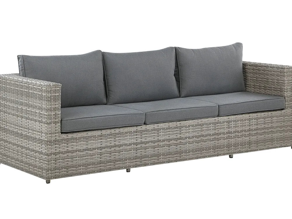 Ulkokalusteet<Beliani 5-Istuttava Ulkosohvaryhma Polyrottinki Oikeak. Harmaa Sabbia