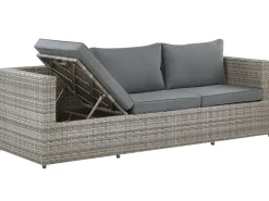 Ulkokalusteet<Beliani 5-Istuttava Ulkosohvaryhma Polyrottinki Oikeak. Harmaa Sabbia