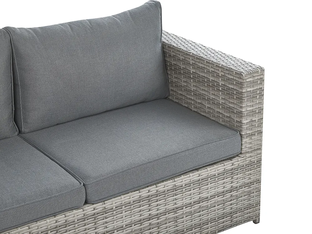 Ulkokalusteet<Beliani 5-Istuttava Ulkosohvaryhma Polyrottinki Oikeak. Harmaa Sabbia