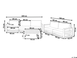 Shop Beliani 5-Istuttava Ulkosohvaryhma Sertifioitu Akaasia Mahonginruskea Timor Ii