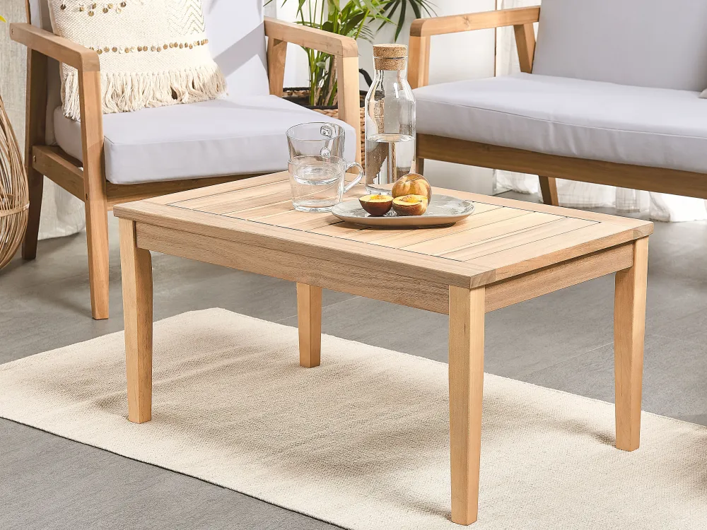 Shop Beliani 4-Istuttava Ulkosohvaryhma Akasiapuu Ruskeanharmaa Pallano