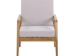 Shop Beliani 4-Istuttava Ulkosohvaryhma Akasiapuu Ruskeanharmaa Pallano