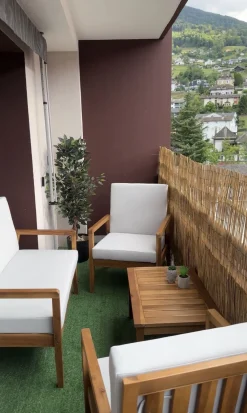 Shop Beliani 4-Istuttava Ulkosohvaryhma Akasiapuu Ruskeanharmaa Pallano