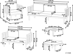 Ulkokalusteet<Beliani 6-Istuttava Ulkosohvaryhma Akasiapuu Valkoinen Baratti