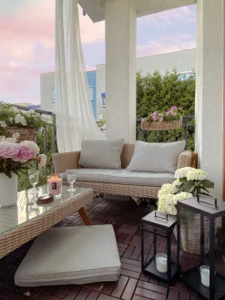 Ulkokalusteet<Beliani 4-Istuttava Ulkosohvaryhma Polyrottinki Harmaa Vittoria