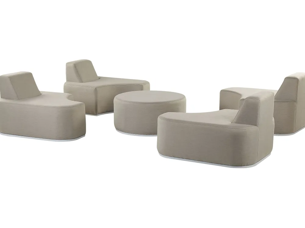 Hot Beliani 4-Istuttava Ulkosohvaryhma Kangas Vaaleanharmaa Fabro