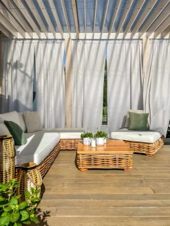 Cheap Beliani 4-Istuttava Ulkosohvaryhma Rottinki Vasenk. Luonnonvari Varallo