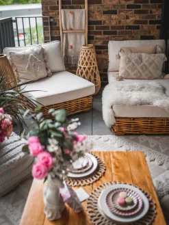 Cheap Beliani 4-Istuttava Ulkosohvaryhma Rottinki Vasenk. Luonnonvari Varallo