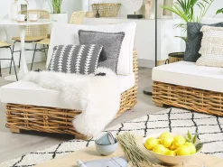 Cheap Beliani 4-Istuttava Ulkosohvaryhma Rottinki Vasenk. Luonnonvari Varallo