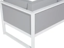 Cheap Beliani 6-Istuttava Ulkosohvaryhma Alumiini Valkoinen/Harmaa Castella