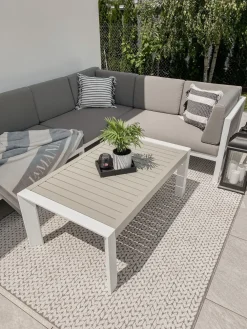 Cheap Beliani 6-Istuttava Ulkosohvaryhma Alumiini Valkoinen/Harmaa Castella