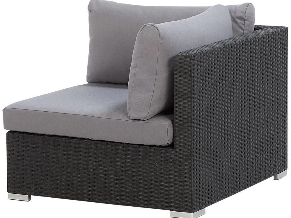 Ulkokalusteet<Beliani 4-Istuttava Ulkosohvaryhma Polyrottinki Oikeak. Musta Sano Ii