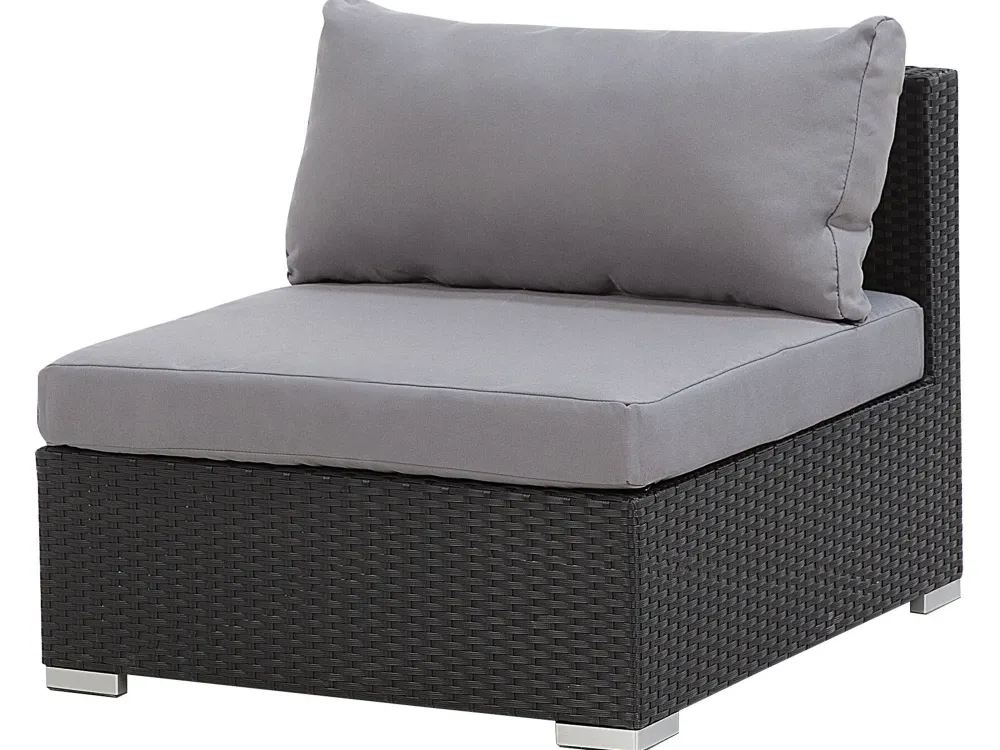 Ulkokalusteet<Beliani 4-Istuttava Ulkosohvaryhma Polyrottinki Oikeak. Musta Sano Ii