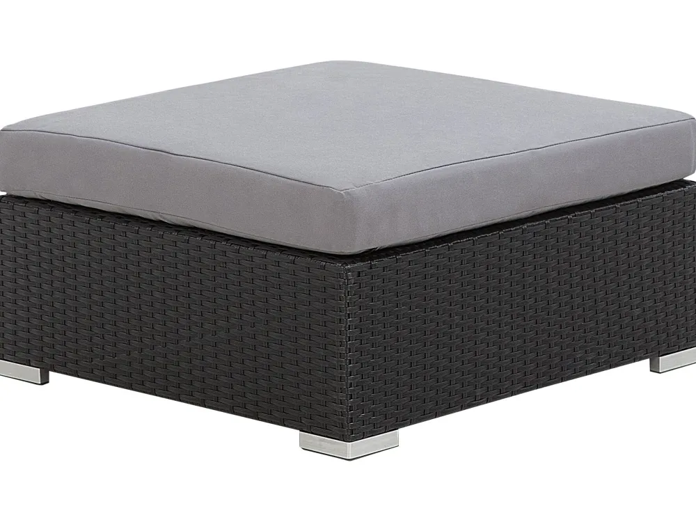 Ulkokalusteet<Beliani 4-Istuttava Ulkosohvaryhma Polyrottinki Oikeak. Musta Sano Ii