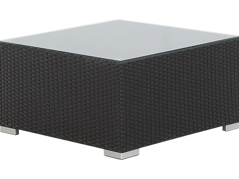 Ulkokalusteet<Beliani 4-Istuttava Ulkosohvaryhma Polyrottinki Oikeak. Musta Sano Ii