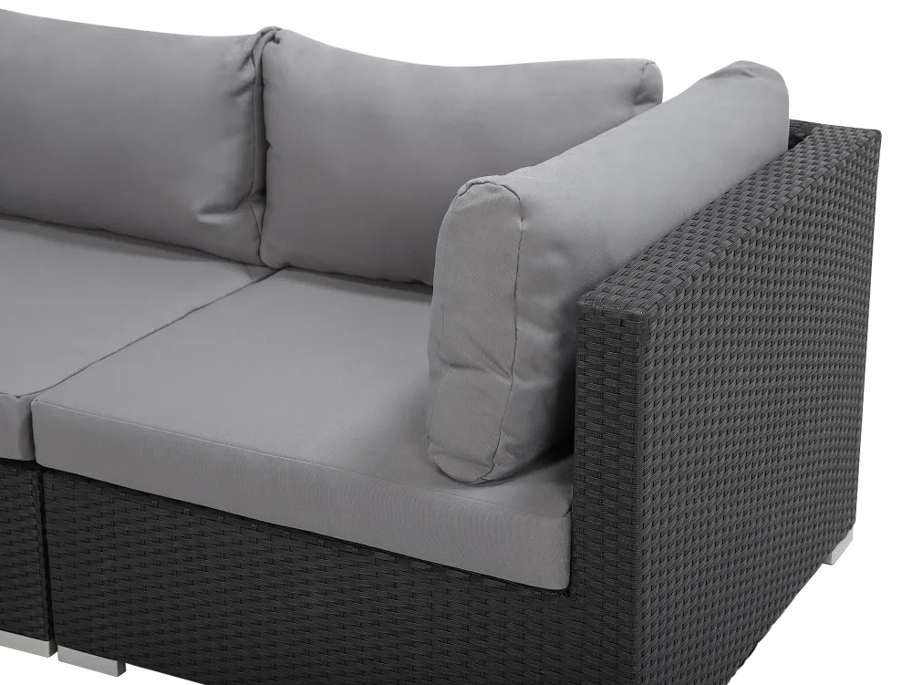 Ulkokalusteet<Beliani 4-Istuttava Ulkosohvaryhma Polyrottinki Oikeak. Musta Sano Ii