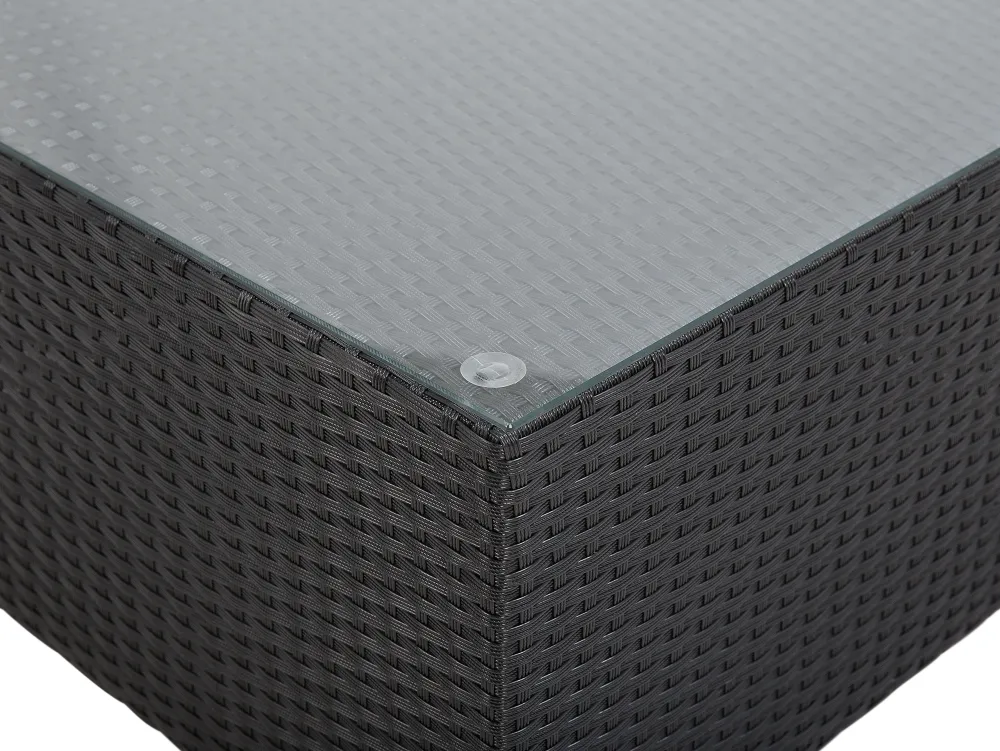 Ulkokalusteet<Beliani 4-Istuttava Ulkosohvaryhma Polyrottinki Oikeak. Musta Sano Ii