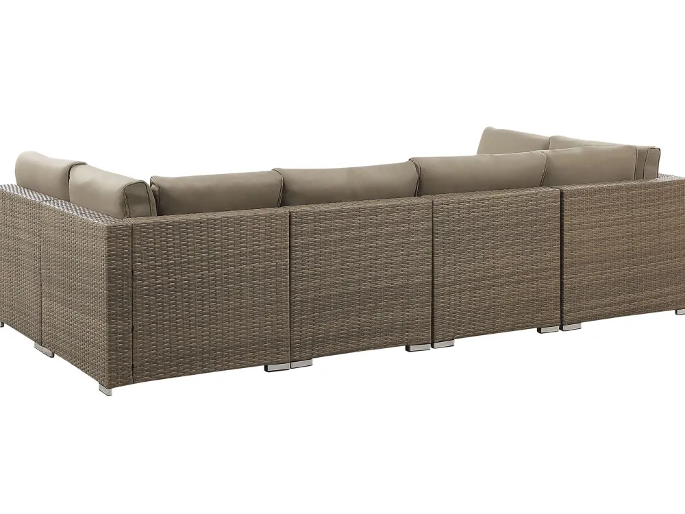 Store Beliani 6-Istuttava Ulkosohvaryhma Polyrottinki Ruskea Belvedere