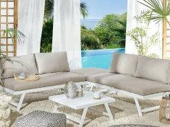 Shop Beliani 5-Istuttava Ulkosohvaryhma Alumiini Ruskeanharmaa Coccorino