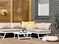 Shop Beliani 5-Istuttava Ulkosohvaryhma Alumiini Ruskeanharmaa Coccorino