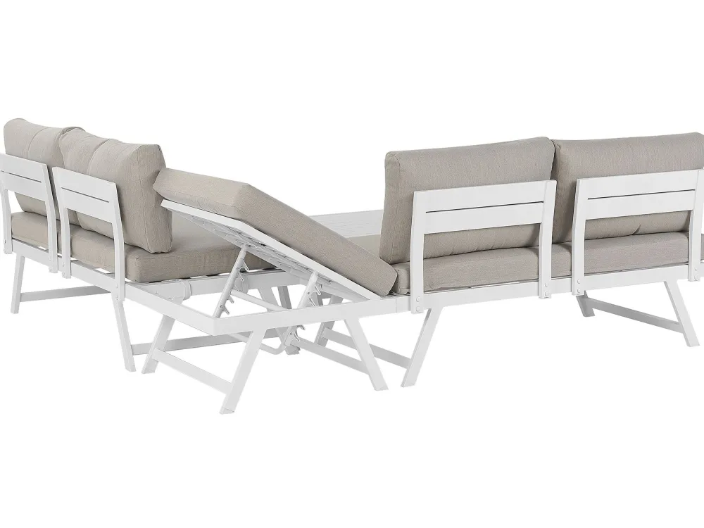 Shop Beliani 5-Istuttava Ulkosohvaryhma Alumiini Ruskeanharmaa Coccorino