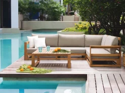 Best Beliani 4-Istuttava Ulkosohvaryhma Akaasia Oikeak. Vaalea Puu Timor