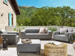 Shop Beliani 5-Istuttava Ulkosohvaryhma Kangas Harmaa/Musta Rovigo