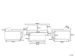 Shop Beliani 5-Istuttava Ulkosohvaryhma Kangas Harmaa/Musta Rovigo