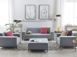 Shop Beliani 5-Istuttava Ulkosohvaryhma Kangas Harmaa/Musta Rovigo