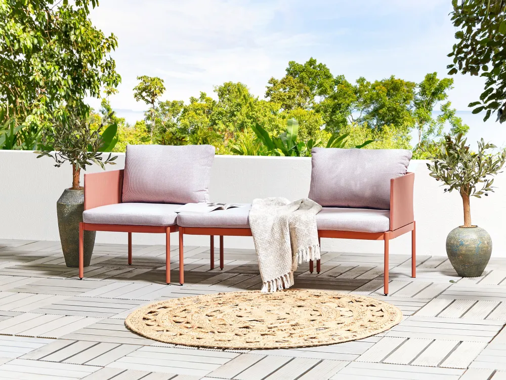 Ulkokalusteet<Beliani 2-Istuttava Ulkosohvaryhma Alumiini Oranssi Terracina