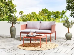 Ulkokalusteet<Beliani 2-Istuttava Ulkosohvaryhma Alumiini Oranssi Terracina